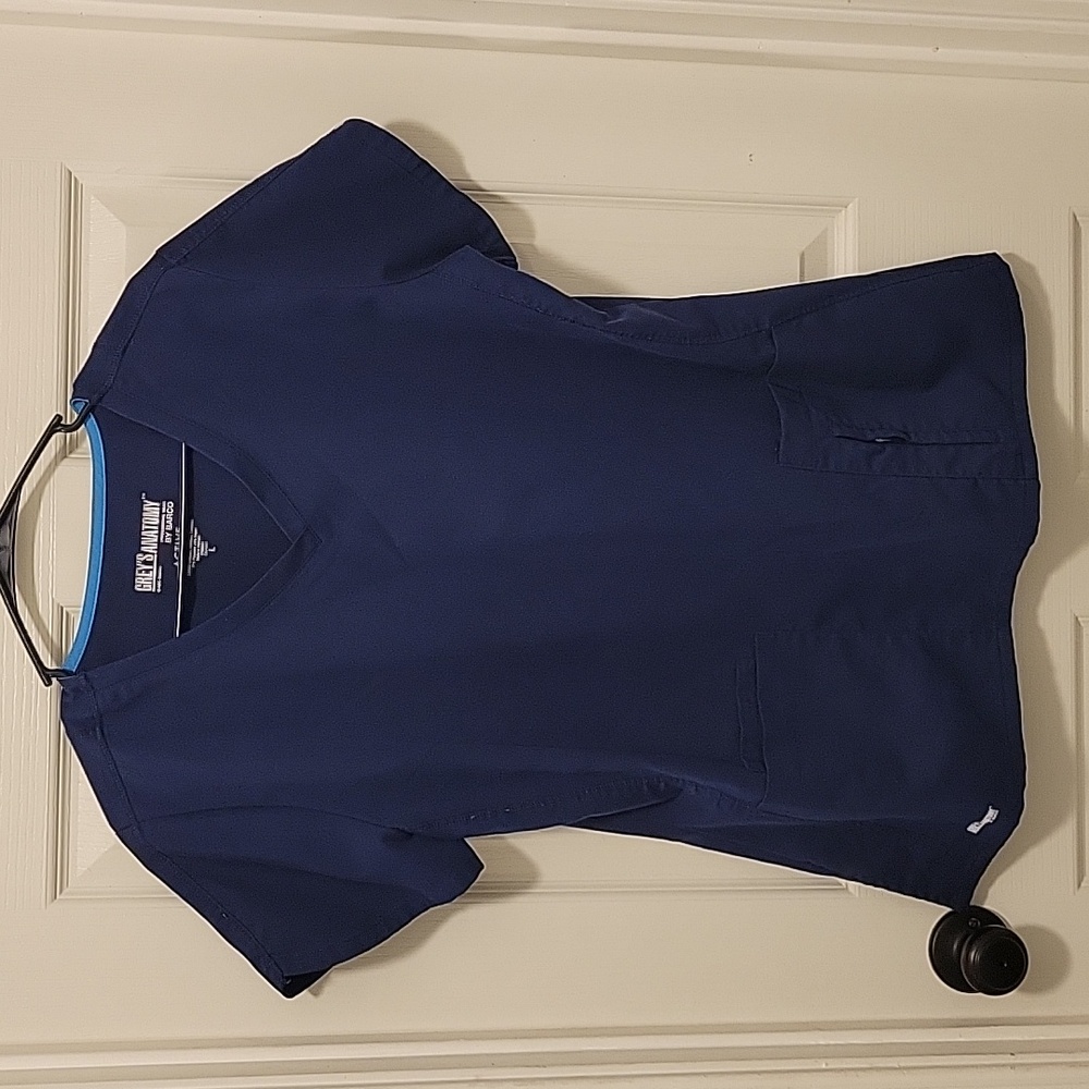 Grey's Anatomy Professional Wear Active Scrub Top. Size Large. Dark Blue Color